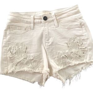 DayTrip Capricorn High Rise Boho Floral Embroidered Festival Shorts size 24